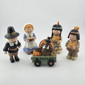 Oriental Trading Resin Thanksgiving Figurine Set 5pc Terry's Village 2010
